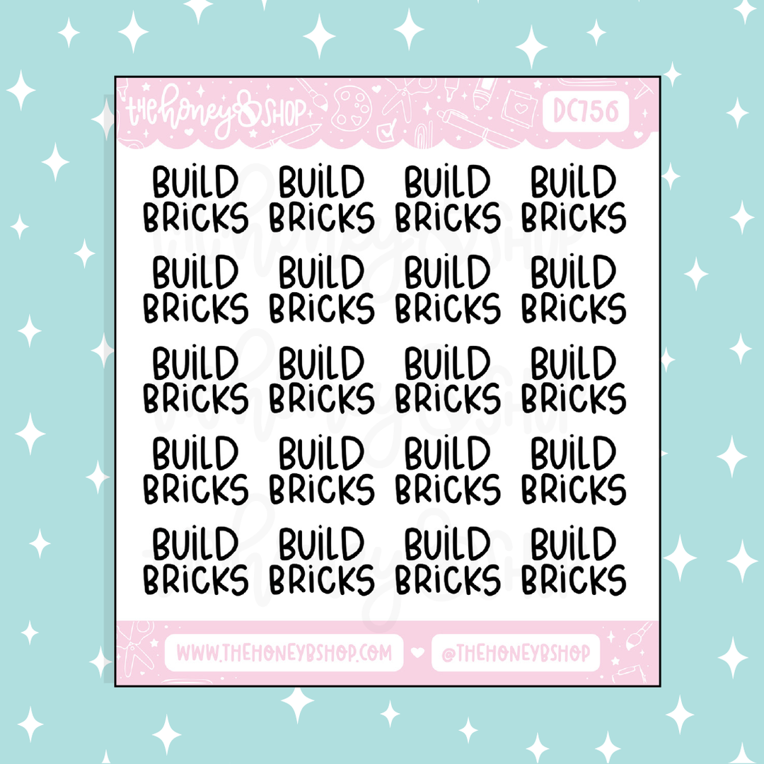 Build Bricks Lettering Doodle Sticker – TheHoneyBShop