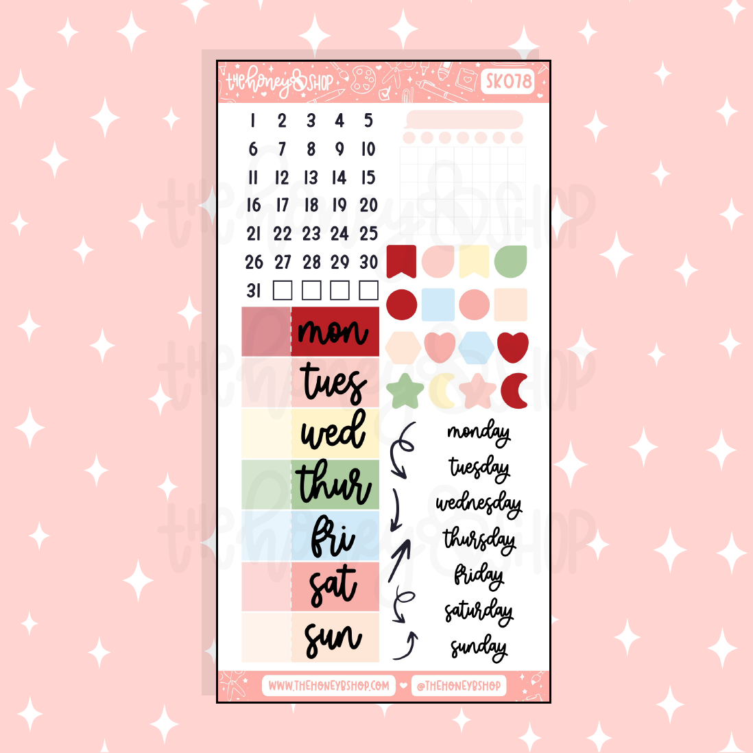 Strawberry Fields Days of the Week Doodle Sticker | A La Carte