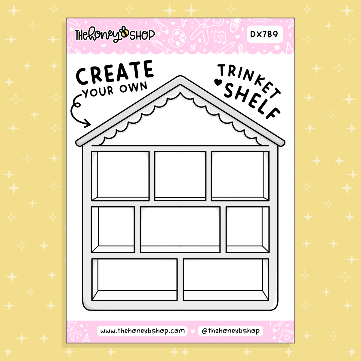 Create Your Own Trinket Shelf Doodle Sticker Sheet