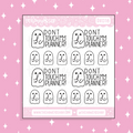 No toques mi planificador Ghostie Doodle Pegatina