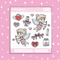 Etiqueta engomada del Doodle de Cupido del bebé | ¡Elige tu tono de piel!