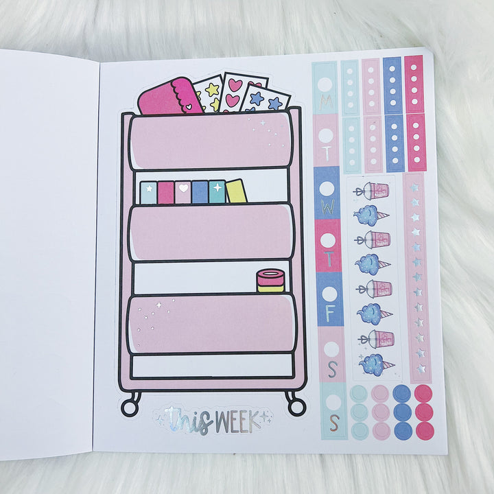 Carnival Cutie Sticker Book | Matte Sticker Paper | 10 Pages | Holographic Foiled