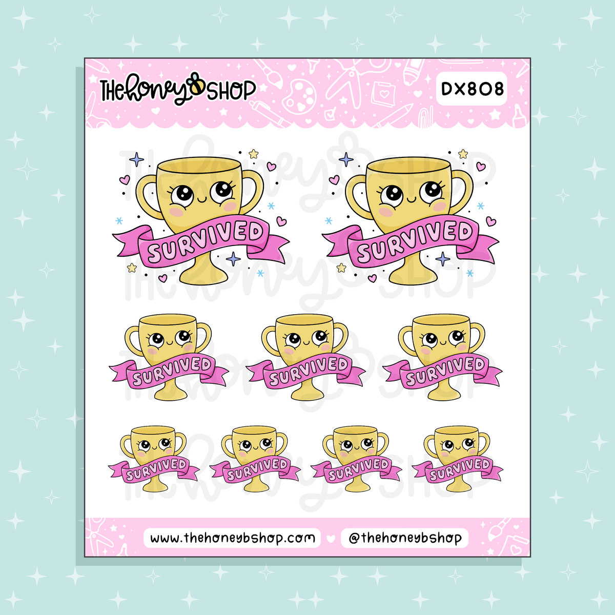 I Survived Trophy Doodle Sticker Sheet