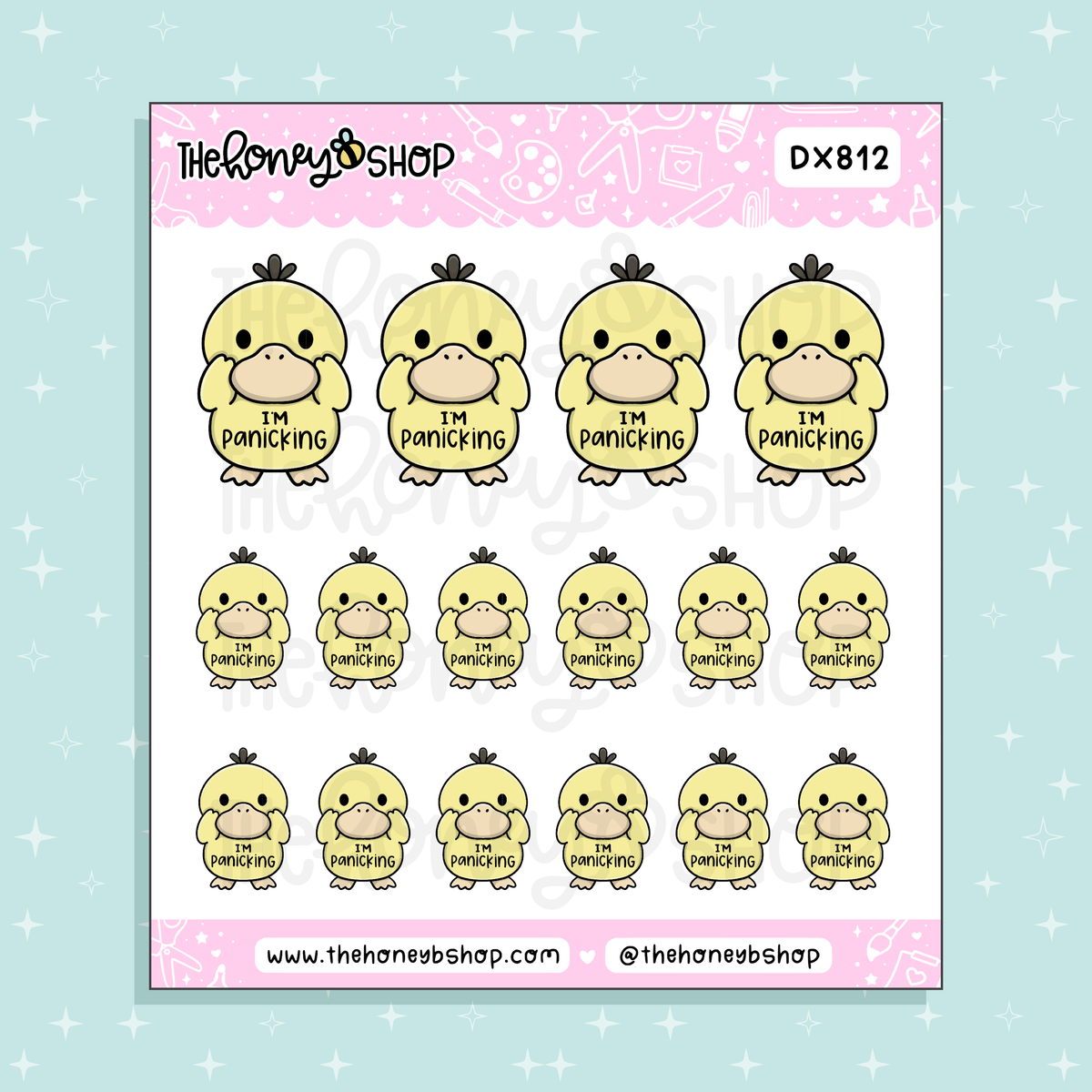 I'm Panicking Duck Doodle Sticker Sheet