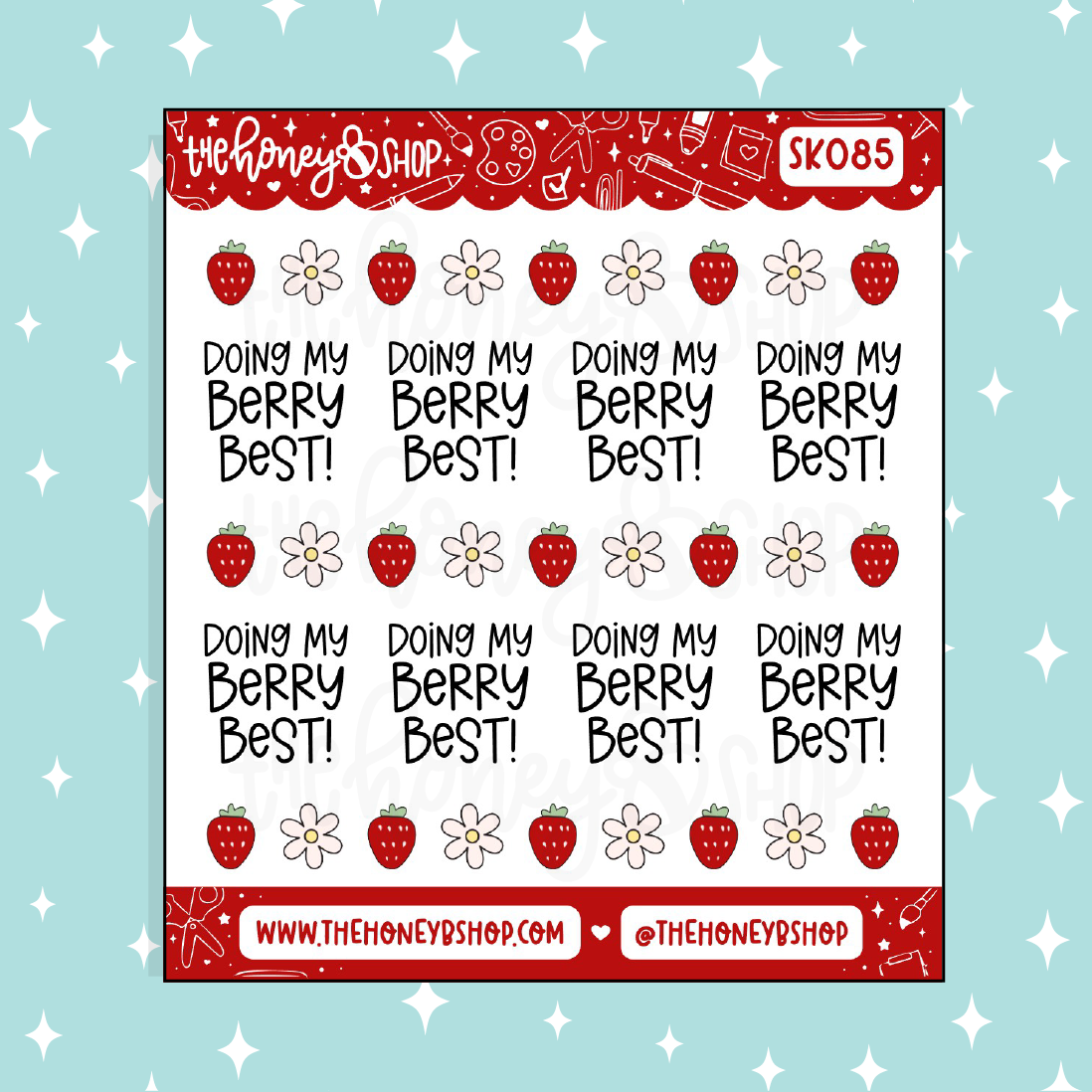 Doing My Berry Best Doodle Sticker