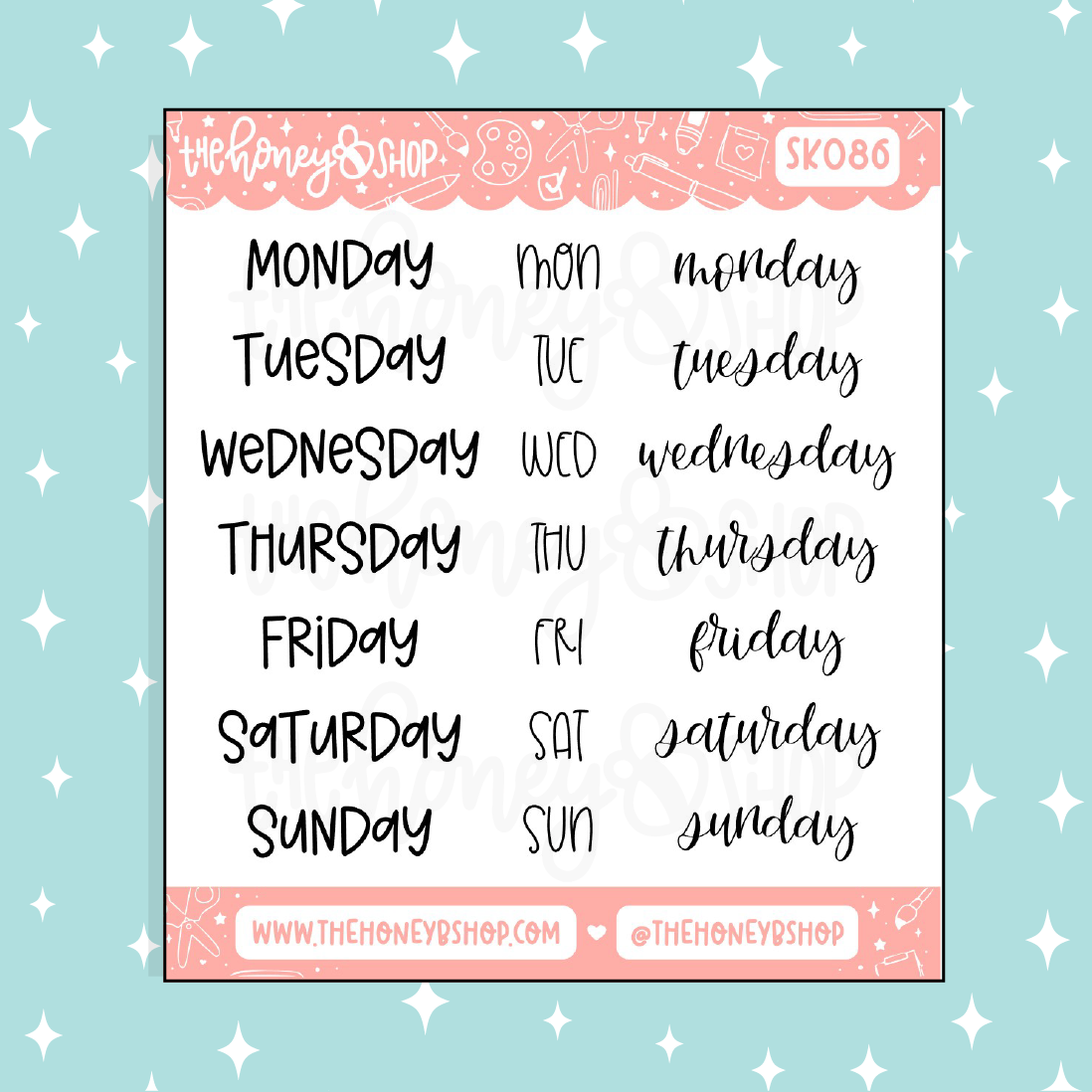 Doodle-y Weekdays Doodle Sticker