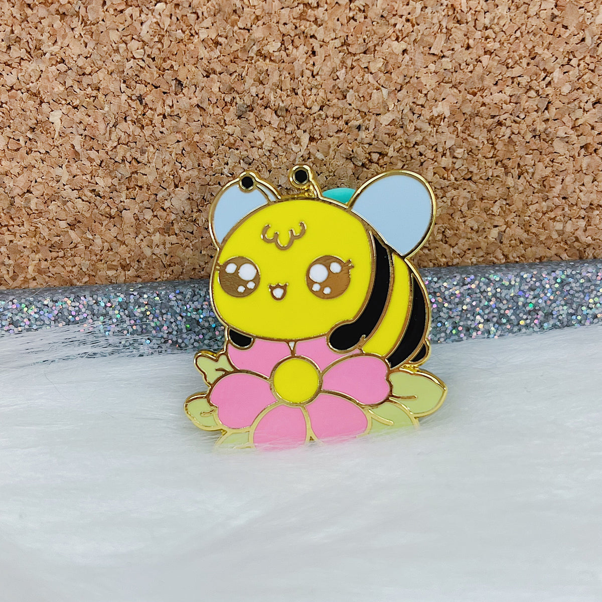 Kawaii Bumble Bee Enamel Pin | Gold Plated