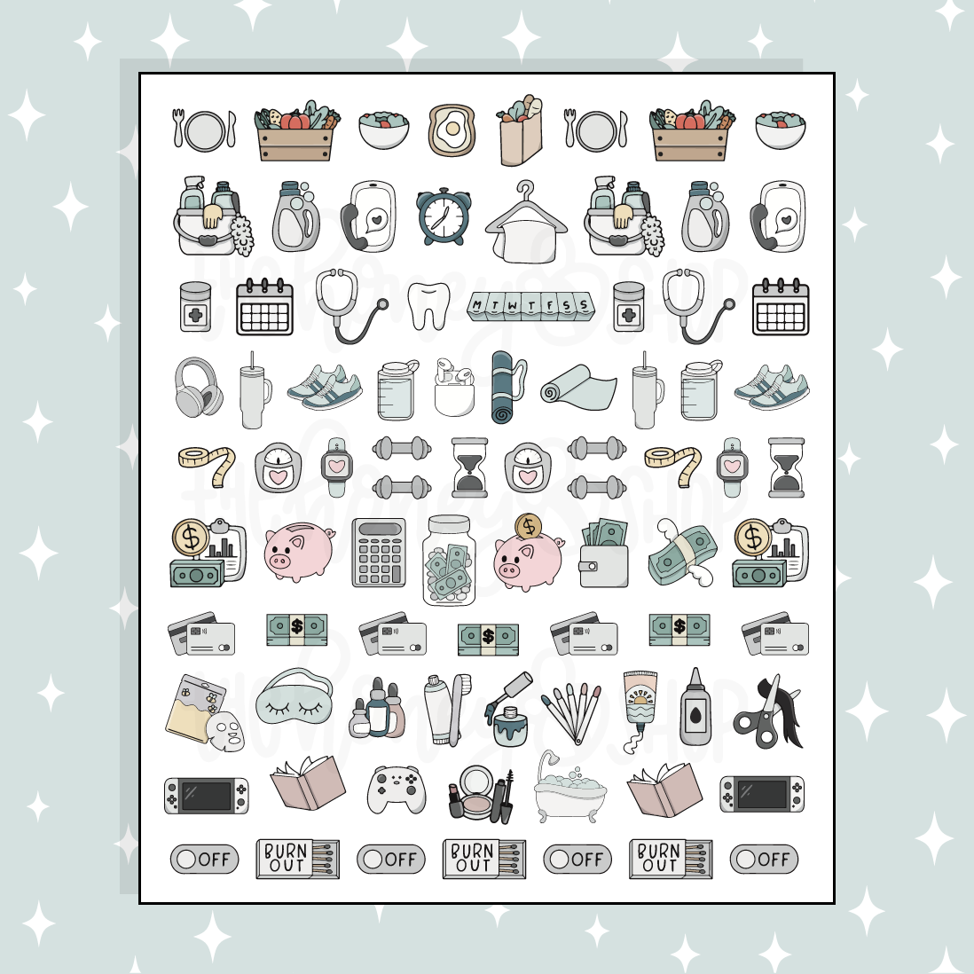Reset Icons Doodle Sticker | A La Carte