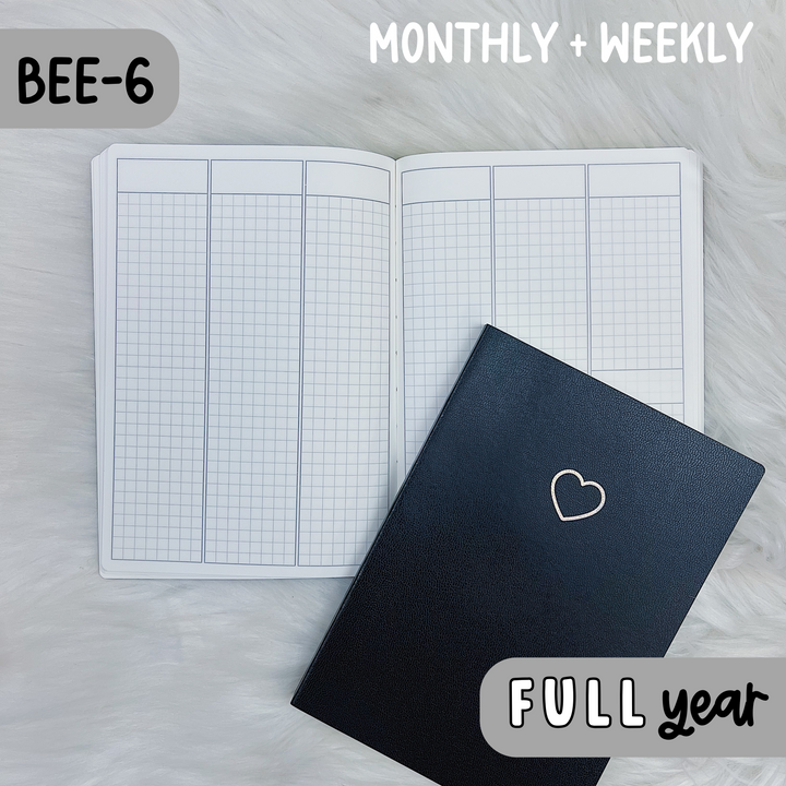 Full Year BEE-6 THBS Planner | Tomoe River Paper | Undated Monthly + Weekly Planner