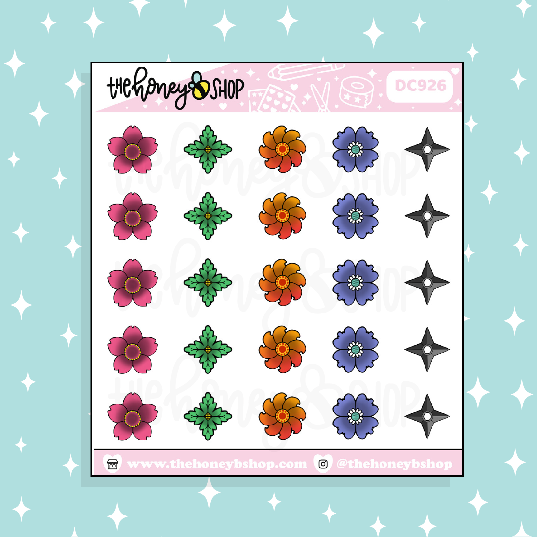 Anime Florals Doodle Sticker