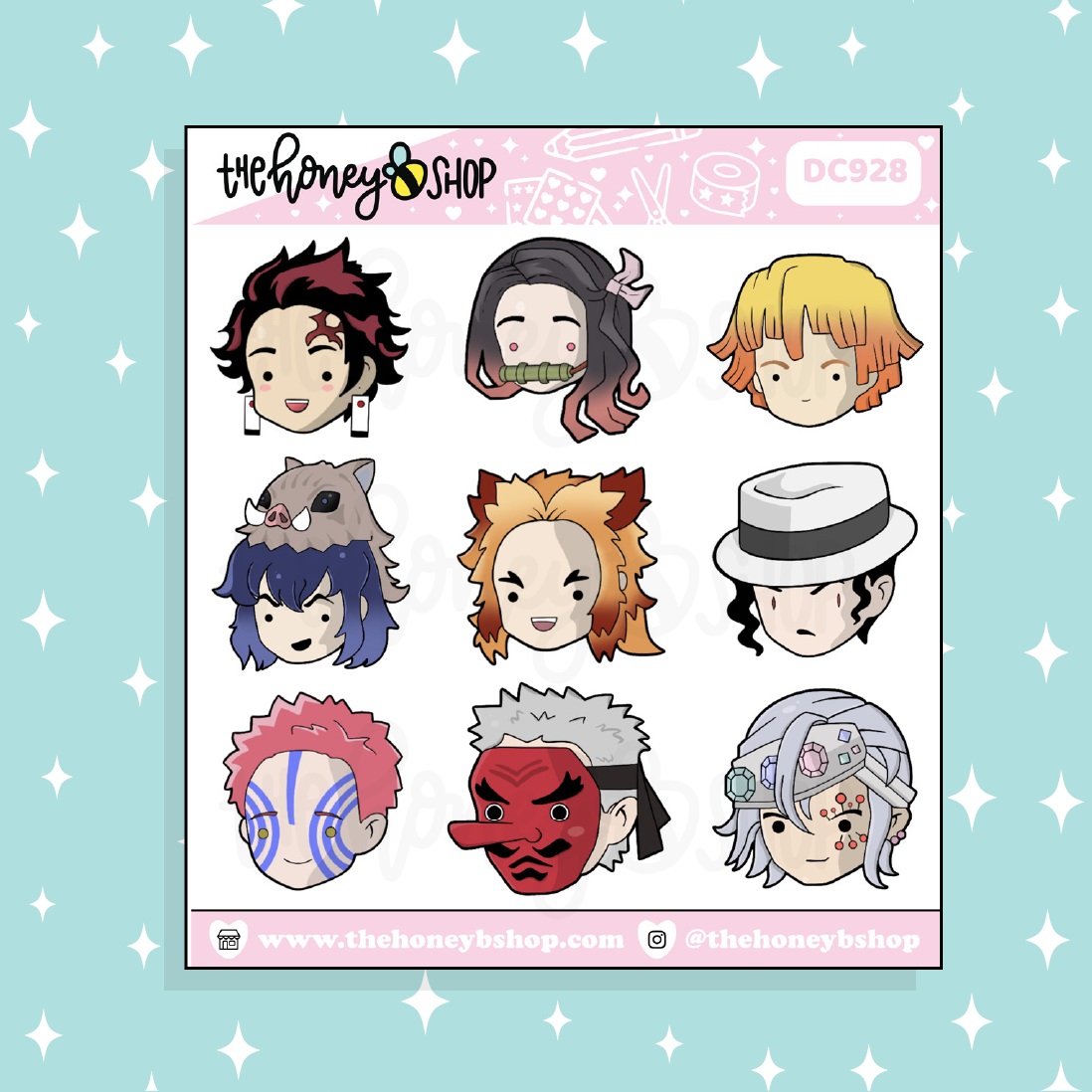 Demon Slayer Characters Doodle Sticker