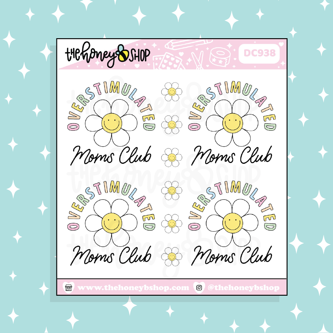 Overstimulated Moms Club Doodle Sticker
