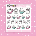 Muestra de horario de verano Ghostie Doodle Pegatina