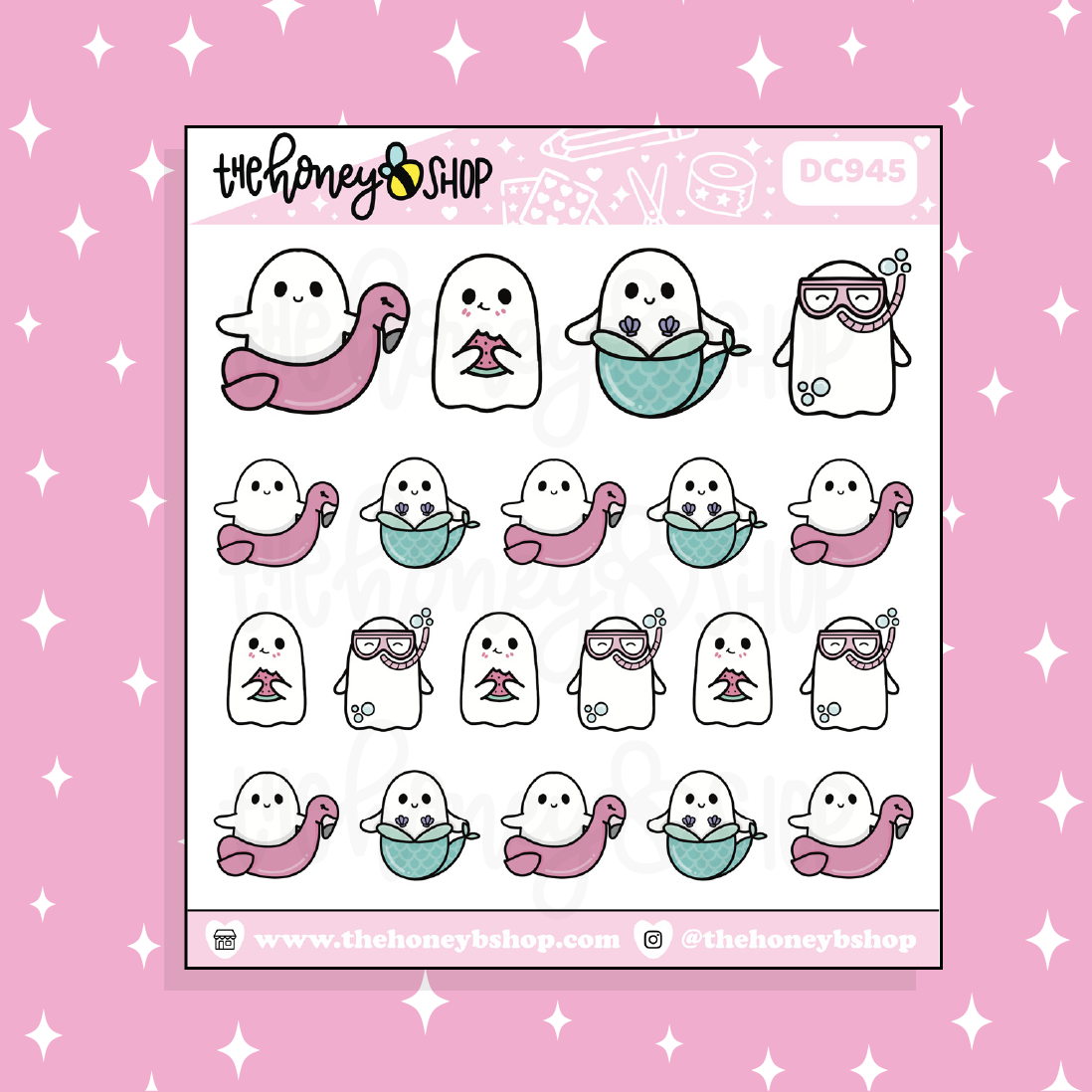 Summer Time Sampler Ghostie Doodle Sticker