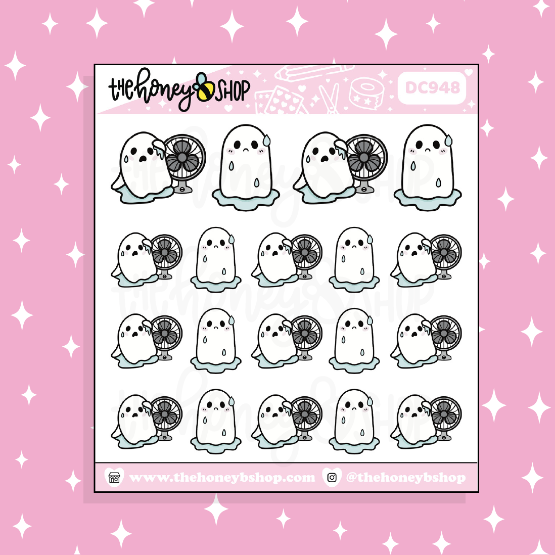 Hot AF Ghostie Doodle Sticker
