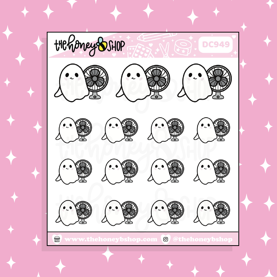 A/C Chillin' Ghostie Doodle Sticker