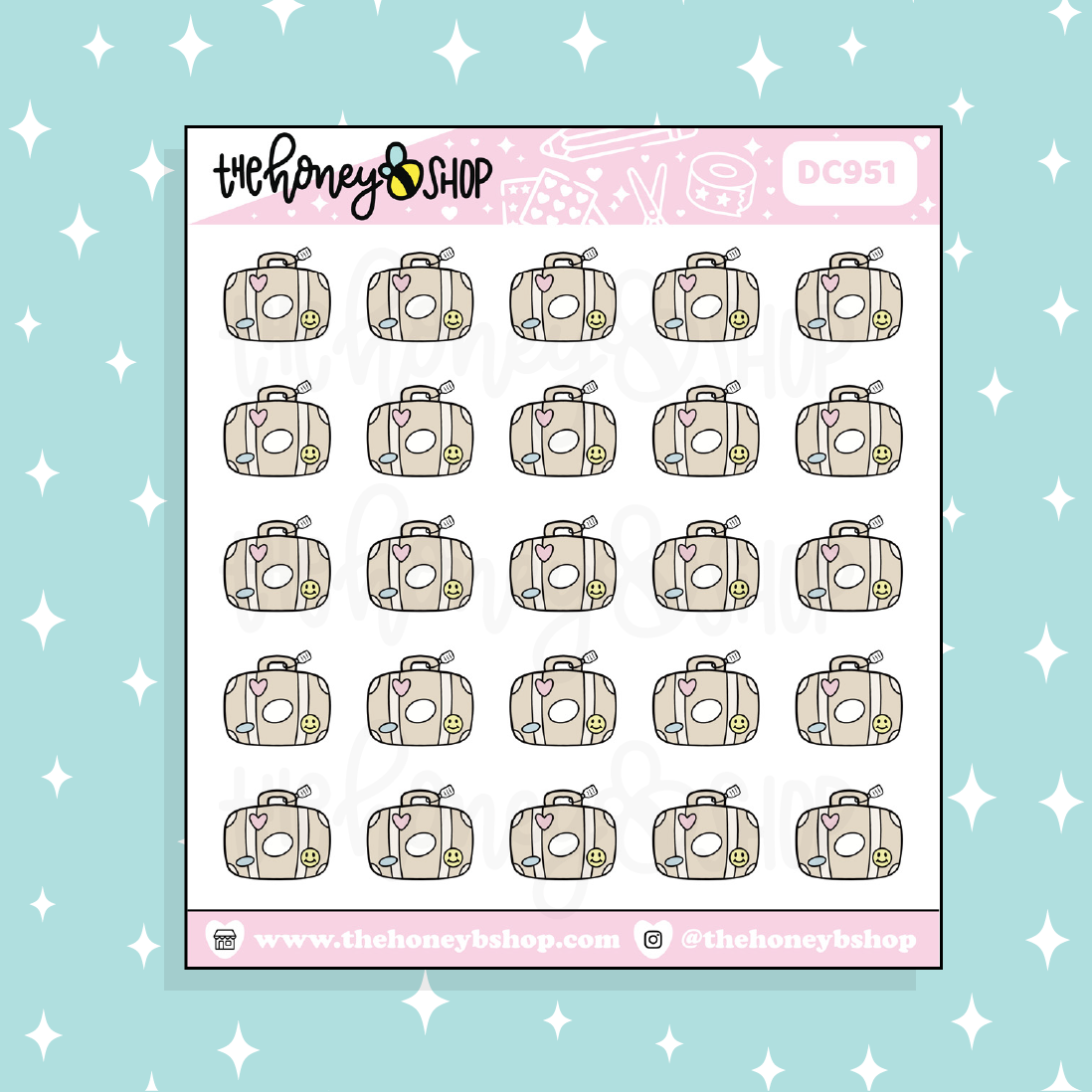Cute Suitcases Doodle Sticker