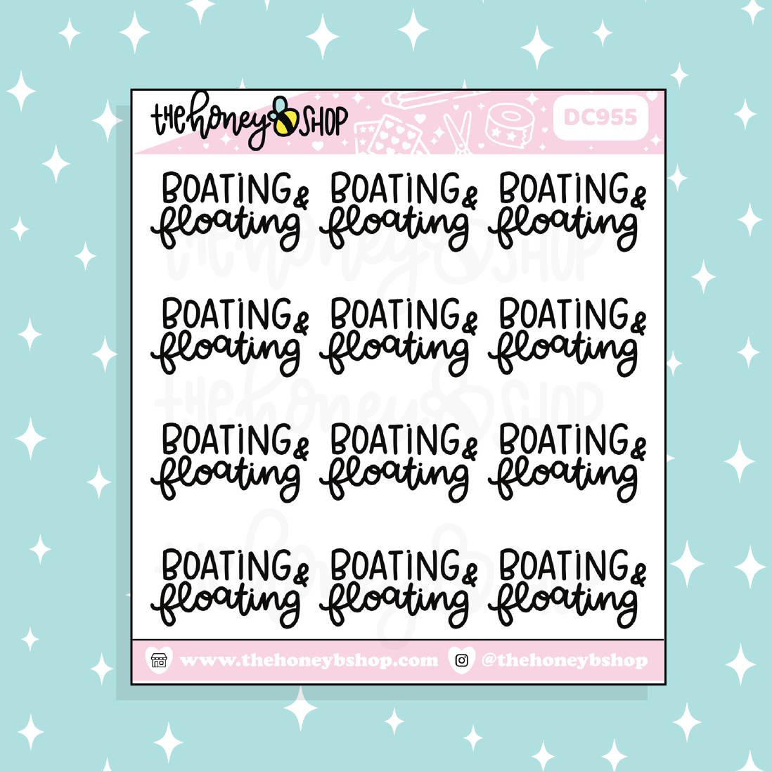Boating & Floating Doodle Sticker