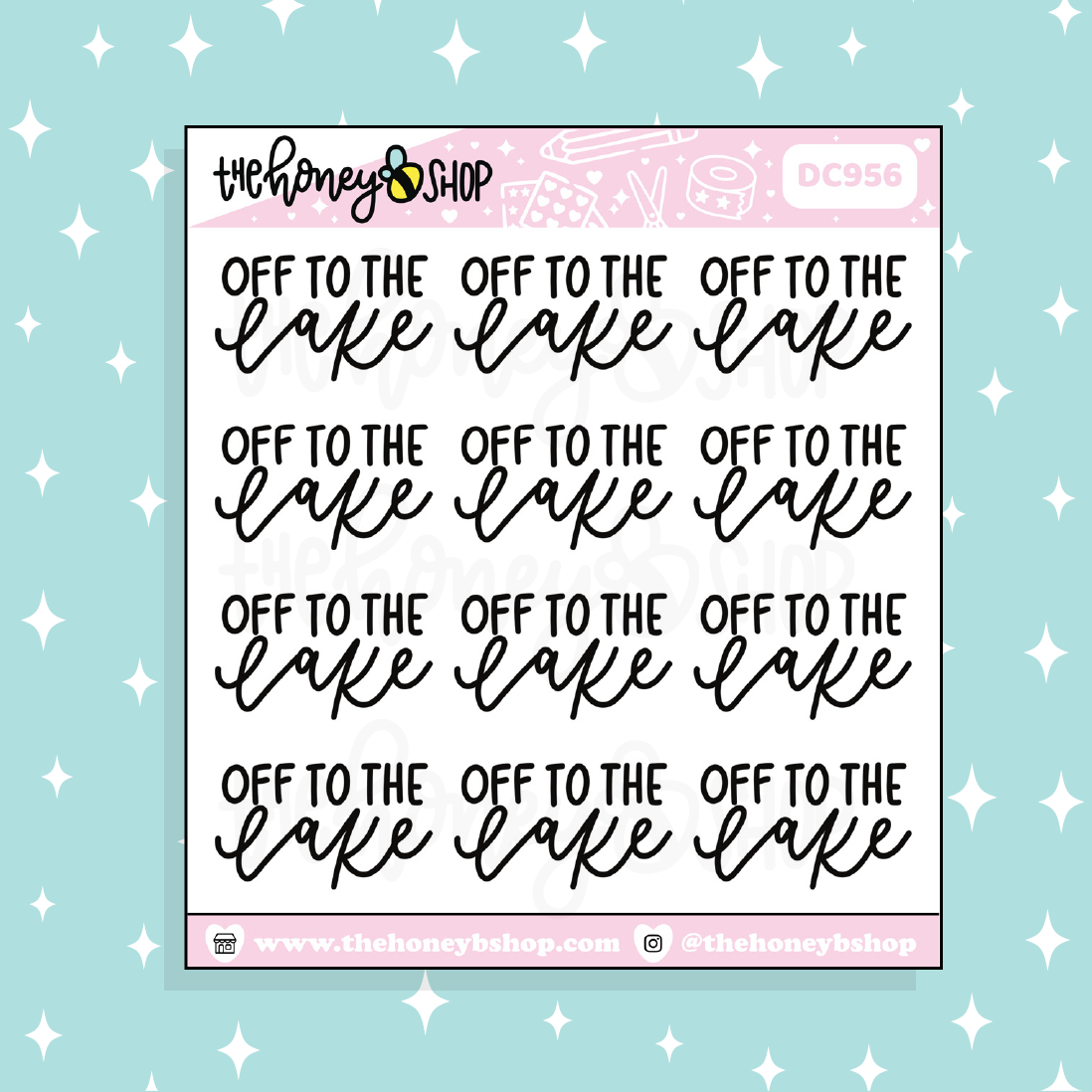 Off to the Lake Doodle Sticker