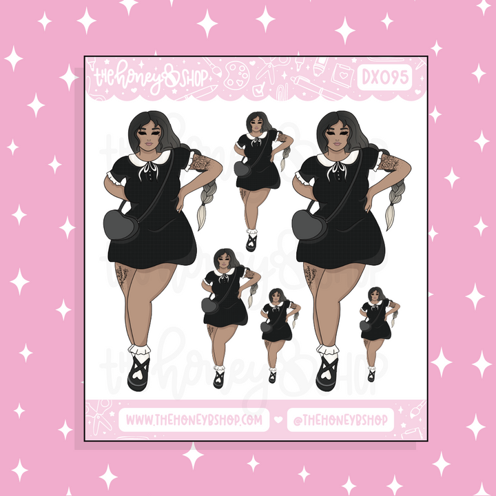 Black Valentine Babe Doodle Sticker | Choose your Skin Tone!