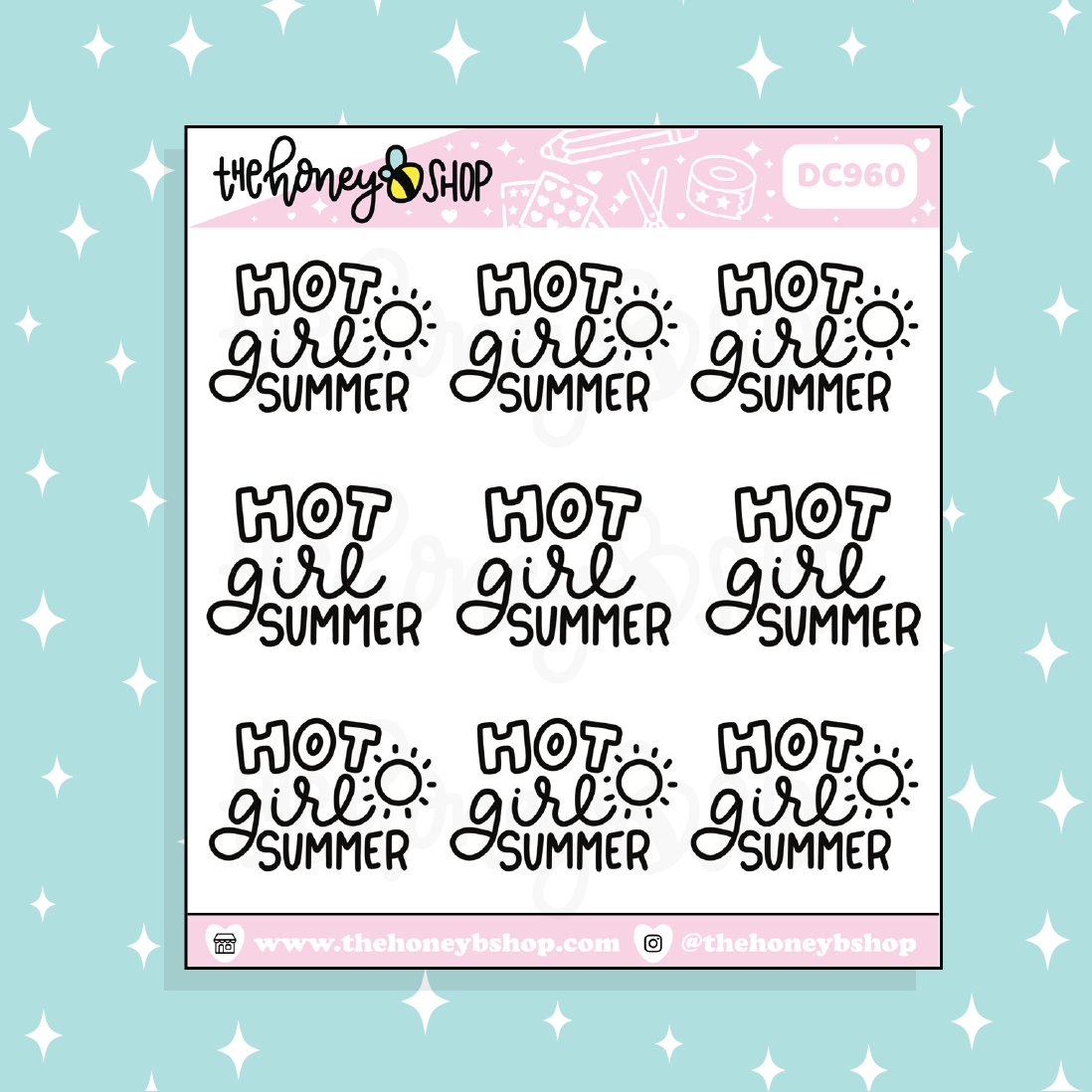 Hot Girl Summer Doodle Sticker