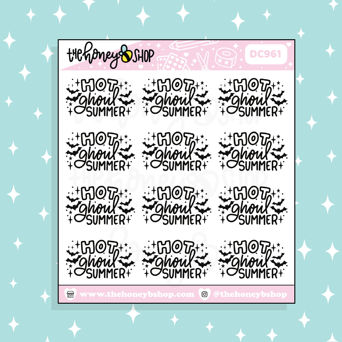 Hot Ghoul Summer Doodle Sticker