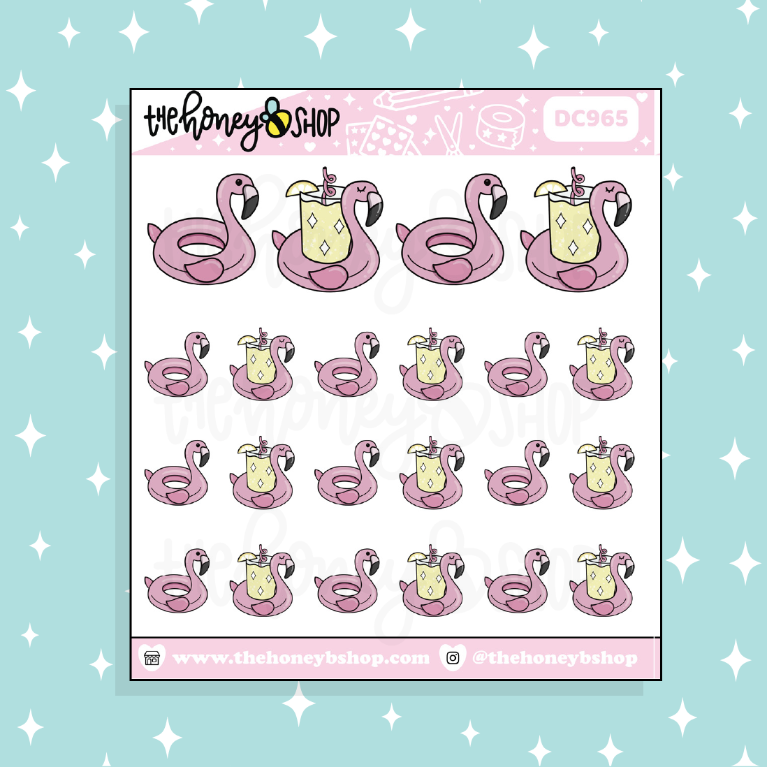 Flamingo Floatie Doodle Sticker