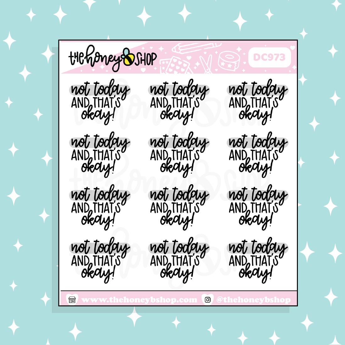 Not Today and That's Okay Doodle Sticker