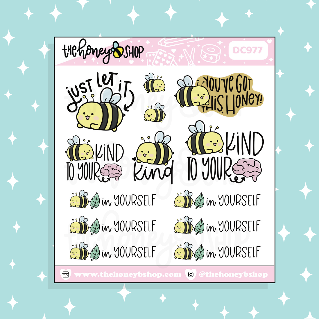 BEE Kind To Your Mind Sampler Doodle Sticker