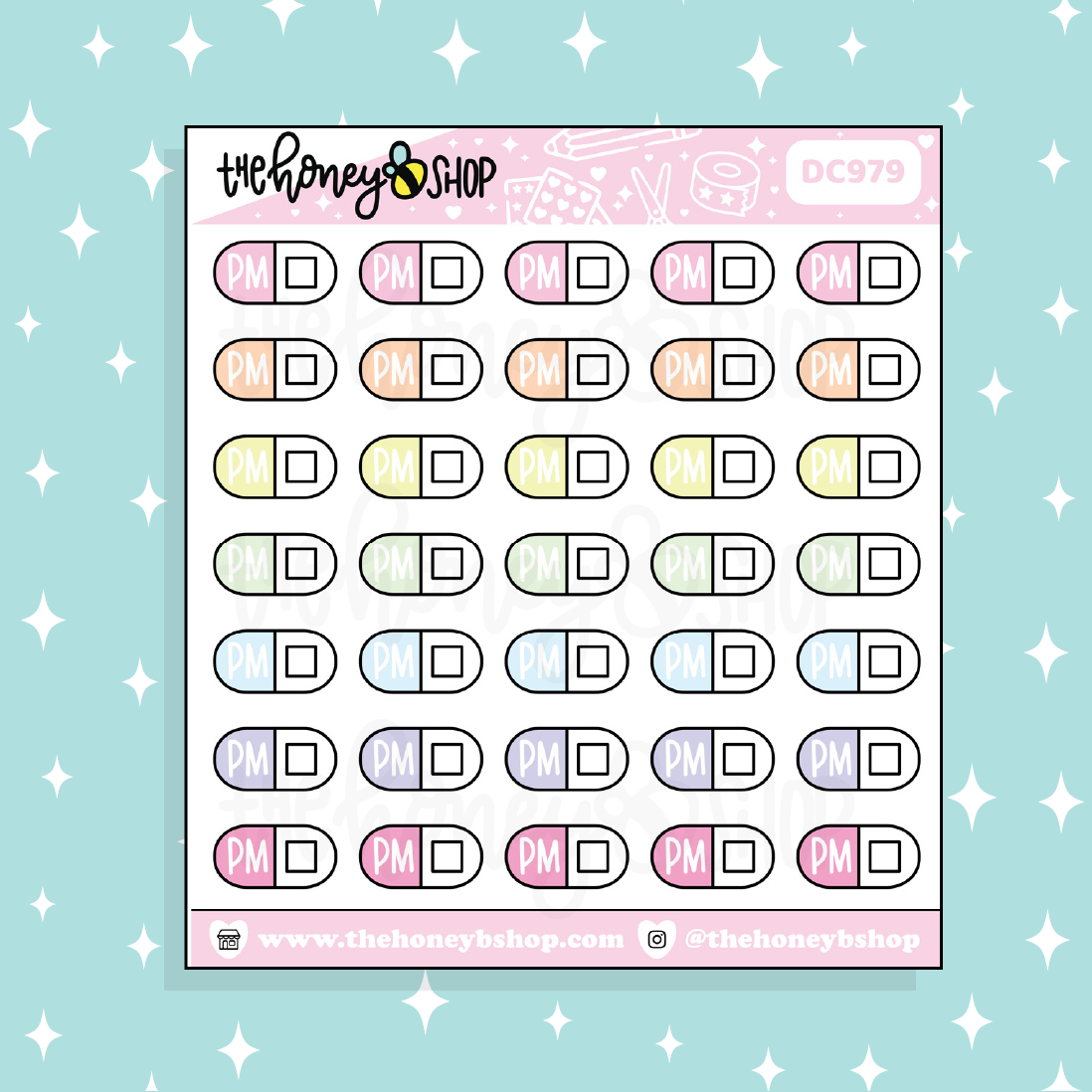 PM Pill Routine Doodle Sticker | Choose Your Color Option!