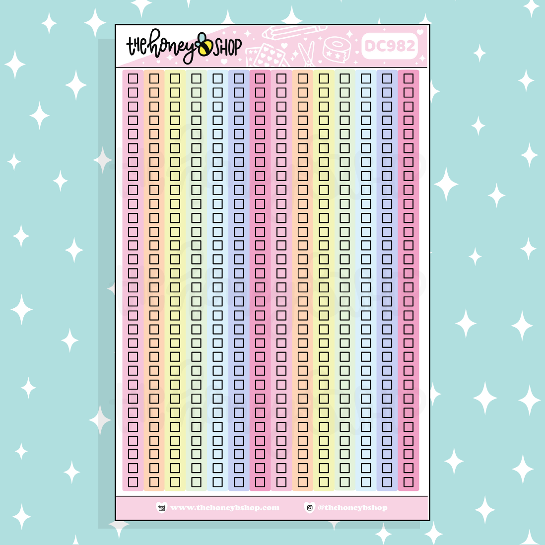 Square Checklist Strip Sticker | Choose Your Color Option!