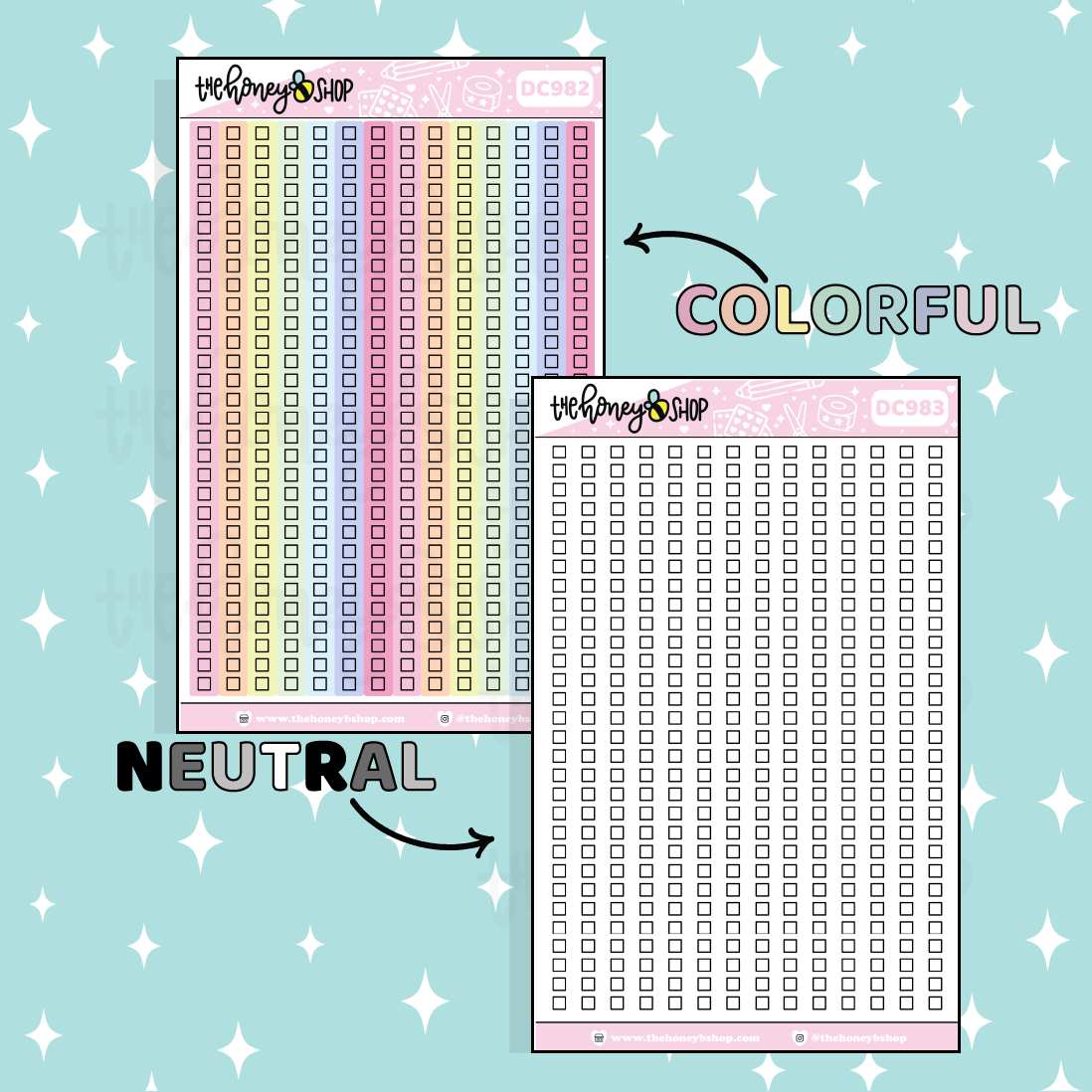 Square Checklist Strip Sticker | Choose Your Color Option! – TheHoneyBShop