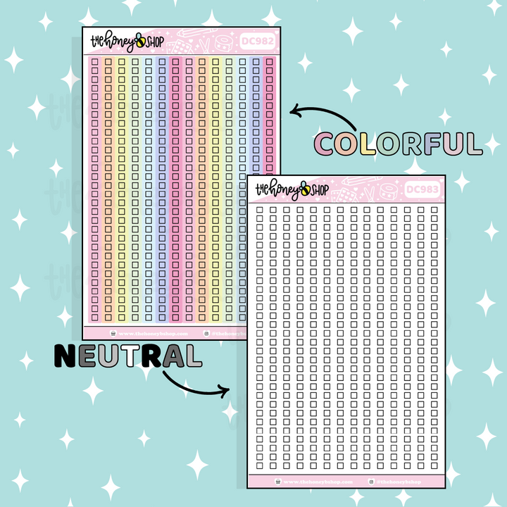 Square Checklist Strip Sticker | Choose Your Color Option!