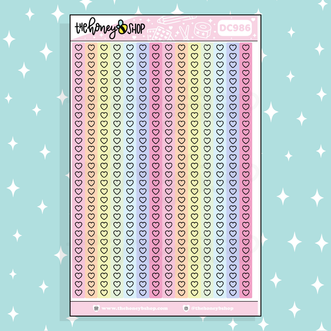 Heart Checklist Strip Sticker | Choose Your Color Option!