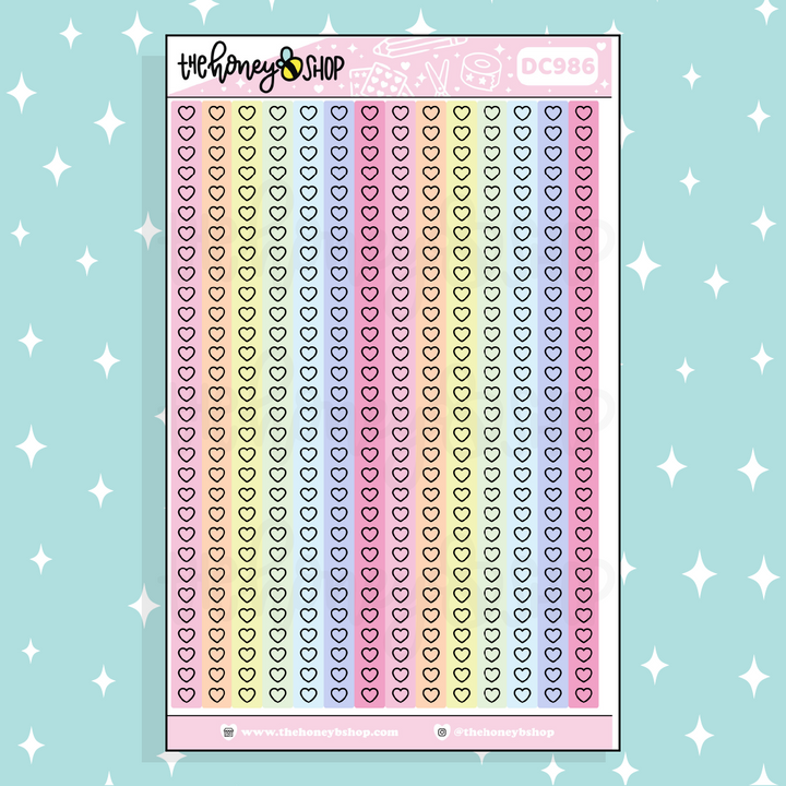 Heart Checklist Strip Sticker | Choose Your Color Option!