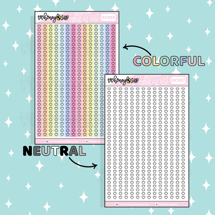 Heart Checklist Strip Sticker | Choose Your Color Option!