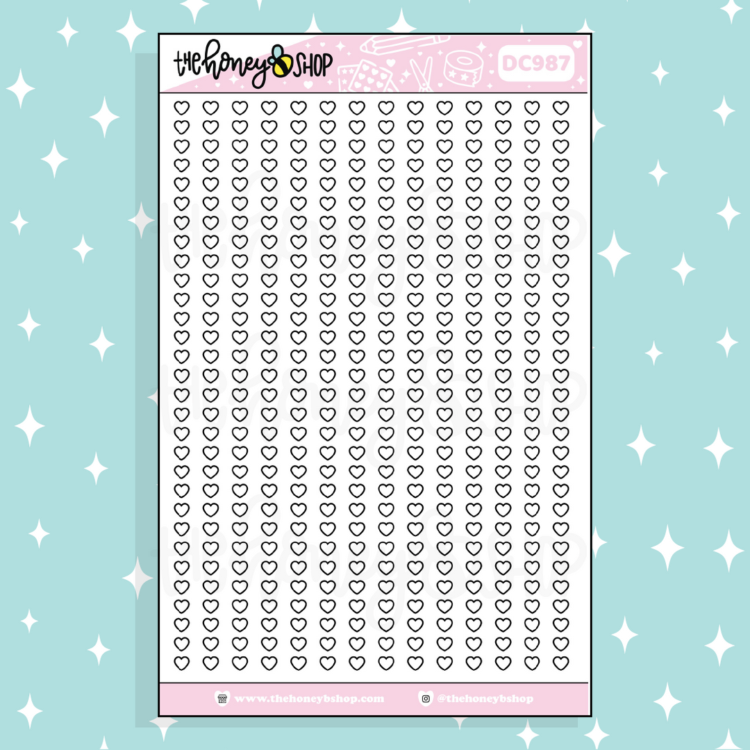 Heart Checklist Strip Sticker | Choose Your Color Option!