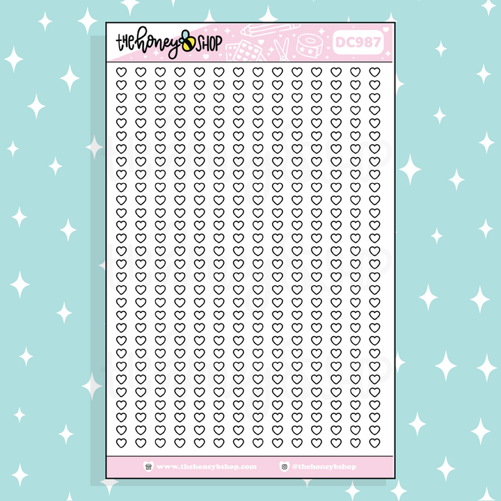 Heart Checklist Strip Sticker | Choose Your Color Option!