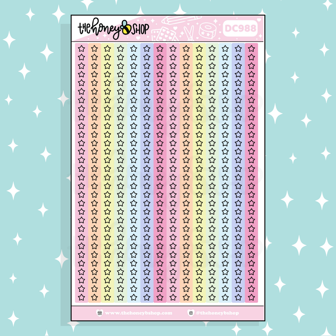 Star Checklist Strip Sticker | Choose Your Color Option!