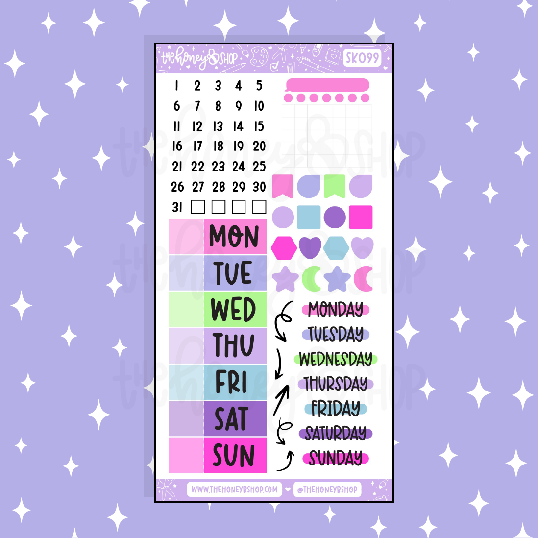 Supernova Days of the Week Doodle Sticker | A La Carte