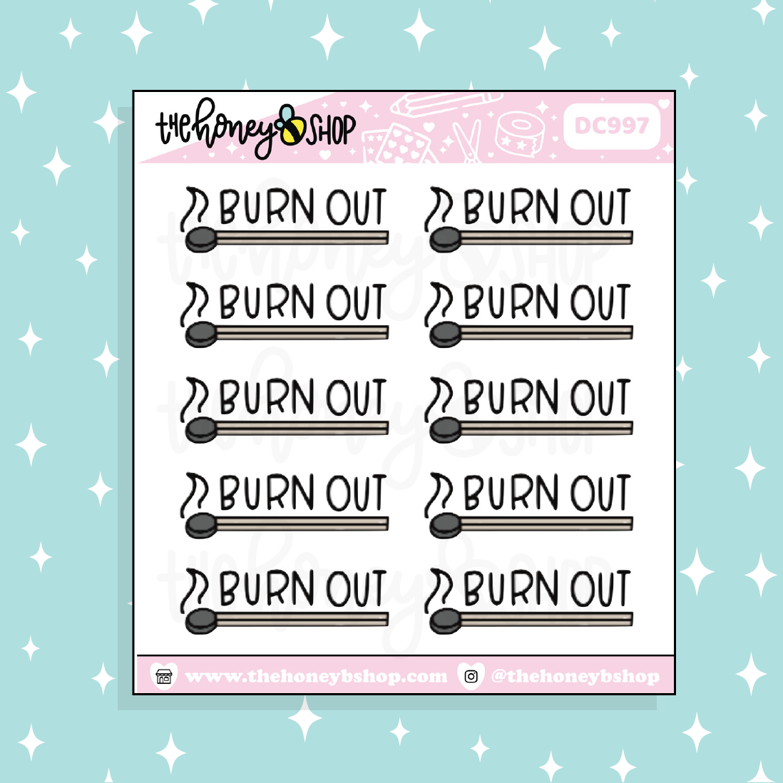 Burn Out Doodle Sticker