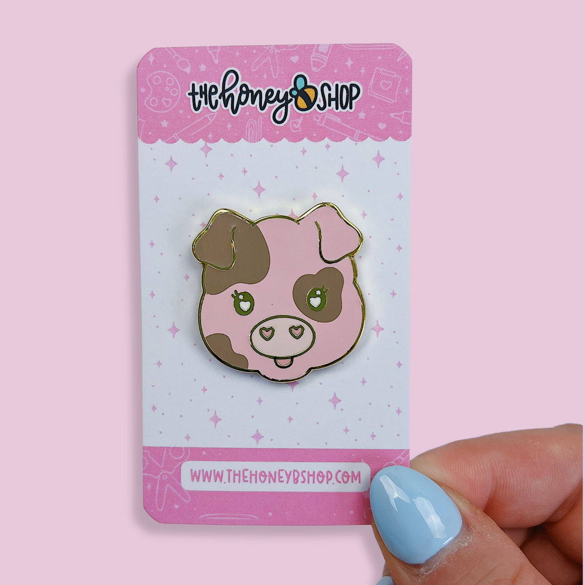 Kawaii Piggy Enamel Pin | Gold Plated