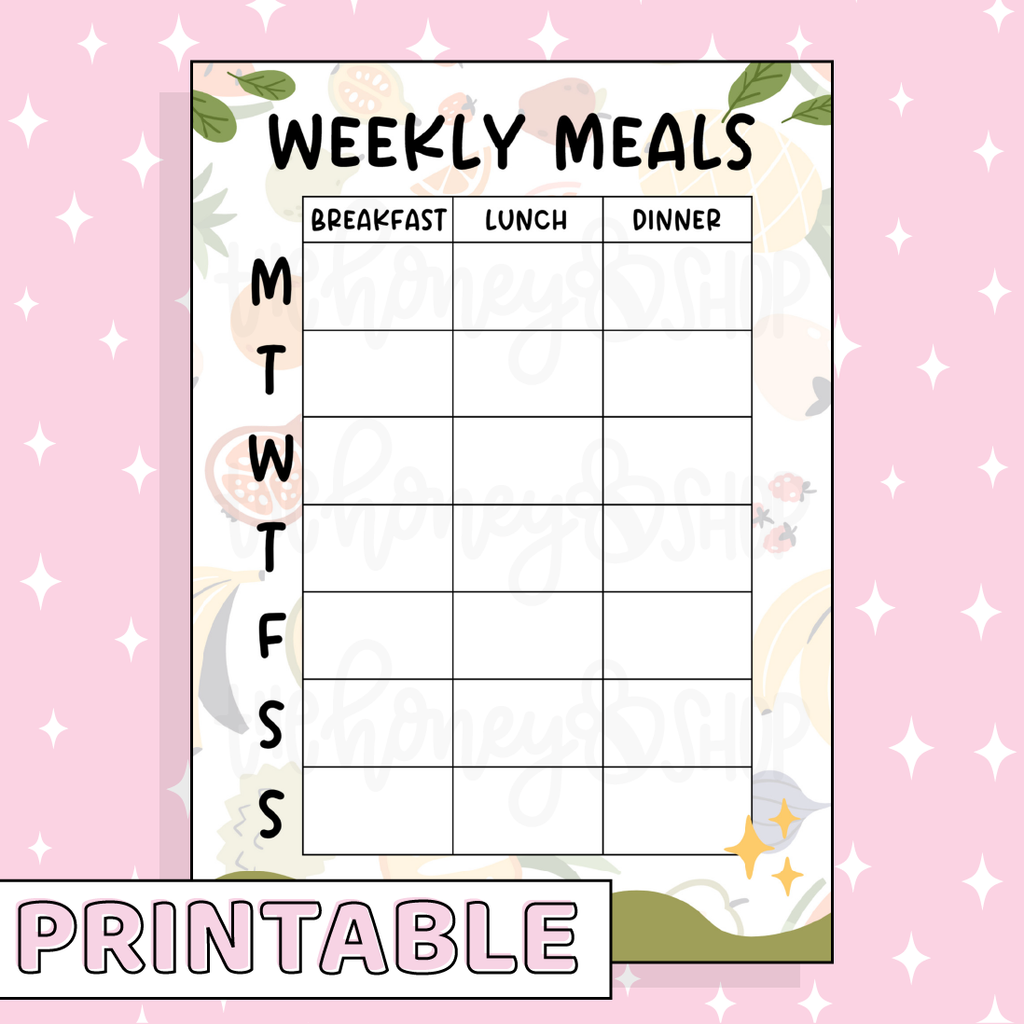 Grocery List Printable Bee-6 Full Page Sticker, B6 Planner