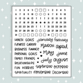 Reset Numbers, Months, + Lettering Doodle Sticker | A La Carte