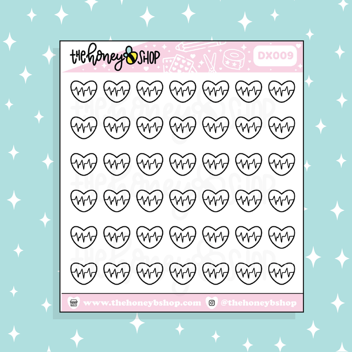 Heartbeat Heart Icon Doodle Sticker | Choose Your Color Option!