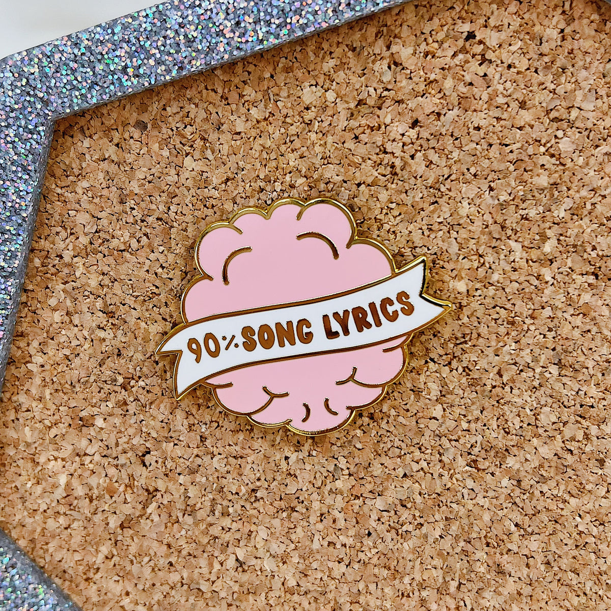 90% Song Lyrics Enamel Pin | Gold Plated