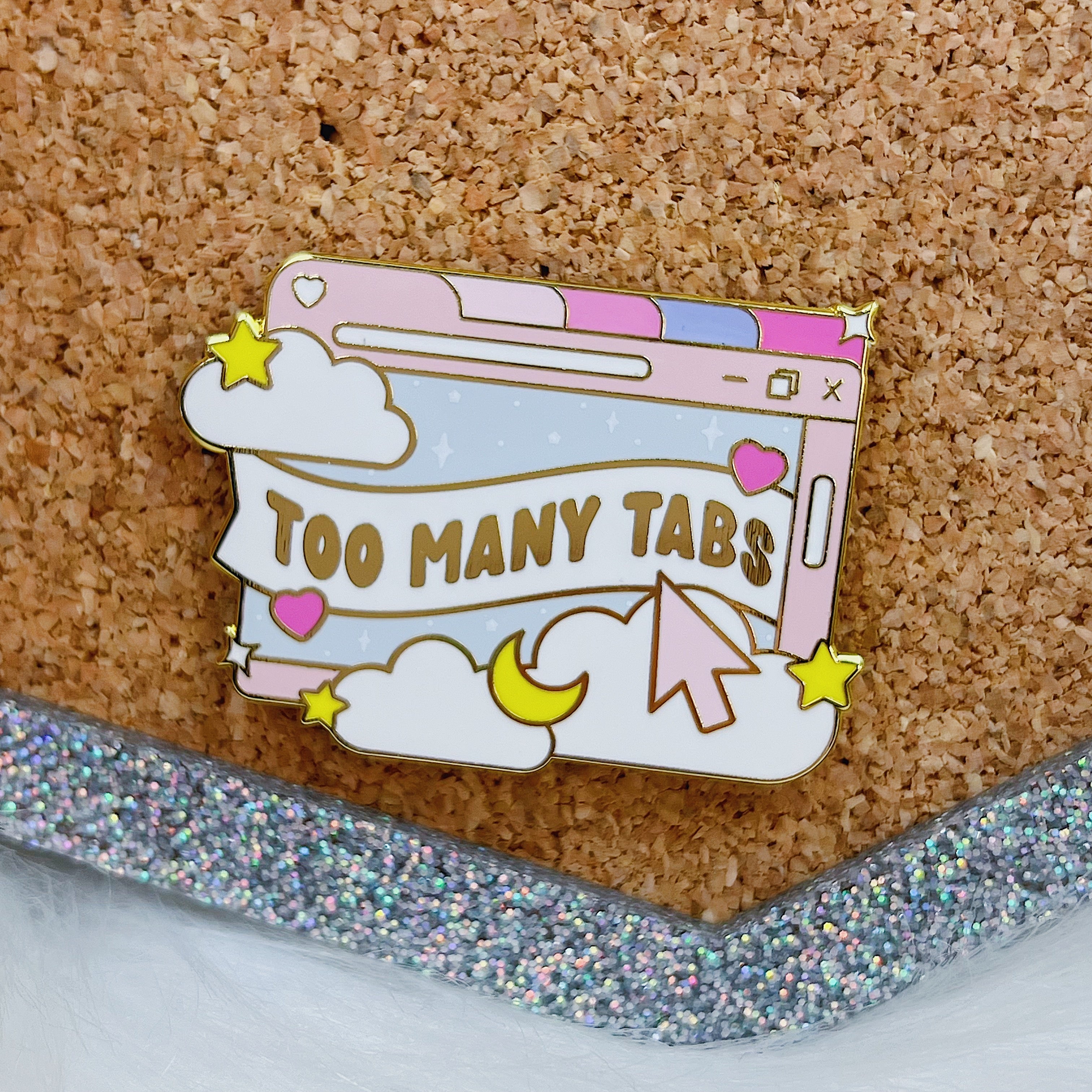 Too Many Tabs Browser Enamel Pin | Gold Plated – TheHoneyBShop