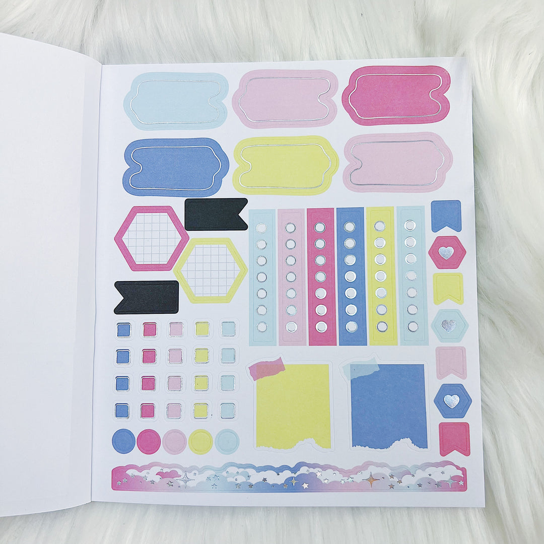 Carnival Cutie Sticker Book | Matte Sticker Paper | 10 Pages | Holographic Foiled