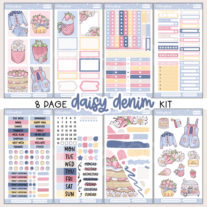 Denim Daisy Weekly Kit Doodle Sticker | Choose Your Sheets!