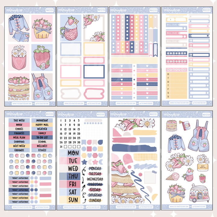 Denim Daisy Weekly Kit Doodle Sticker | Choose Your Sheets!